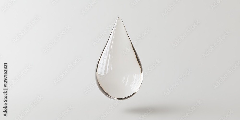 Fototapete floating droplet on a light background: a clean and minimalist visual, perfect for conveying purity 