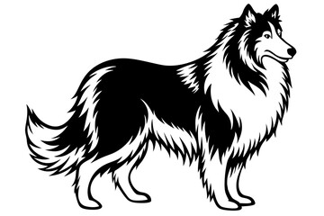Stunning Lassie Rough Collie Vector Art for Pet Lovers and Designer
