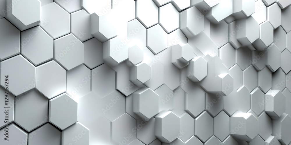 Poster white hexagonal honeycomb pattern creating abstract background
