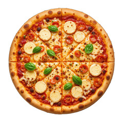 Delicious Cheese Pizza Recipe isolated on transparent background