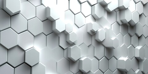 White hexagonal honeycomb pattern creating abstract background