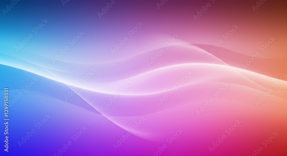 Poster abstract colorful waves background - smooth, flowing pastel waves blend seamlessly, creating a calmi