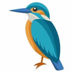 Obraz premium blue bird cartoon on white background