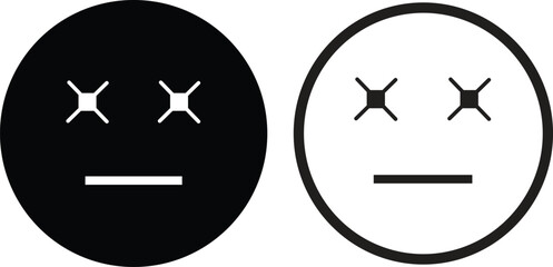 Emoji face icon in flat line set. isolated on transparent background Doodle drawn sketch style. with different expression emotion