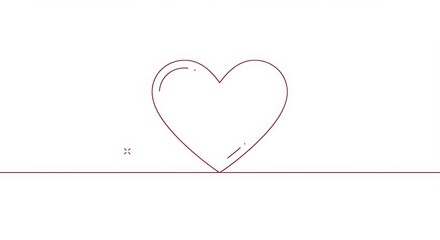 Minimalist Heart Line Art: - Simple heart symbol, perfect for Valentine's Day, love, romance, affection, and care. stroke, white background. for greeting cards, social media