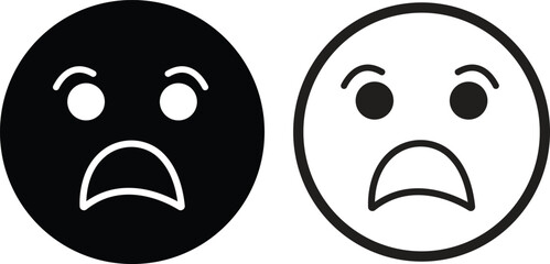 Emoji face icon in flat line set. isolated on transparent background Doodle drawn sketch style. with different expression emotion