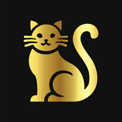 Golden Feline Icon: Luxurious Design
