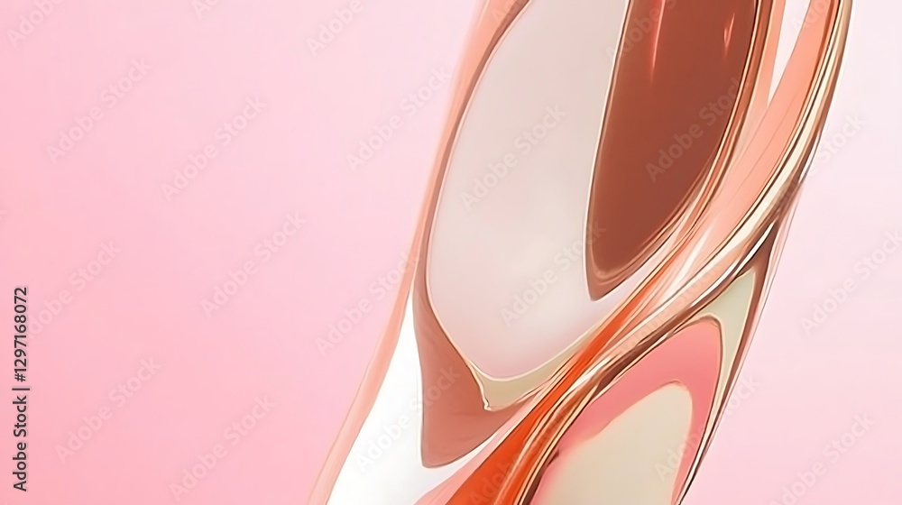 Poster abstract fluid shape with smooth curves and pastel background for modern design projects