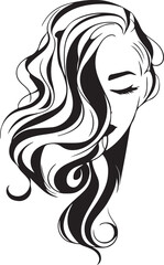 Elegant Woman's Profile with Luxurious Hair