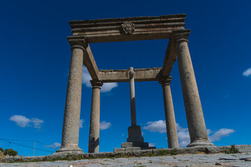 The Mirador Los Cuatro Postes or the Four Posts, an ancient monument viewpoint over the Spanish...