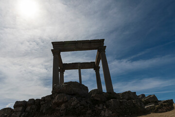 The Mirador Los Cuatro Postes or the Four Posts, an ancient monument viewpoint over the Spanish...