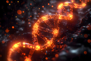  Glowing Futuristic DNA Strand