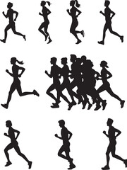 Dynamic Running Silhouettes for Fitness Enthusiasts