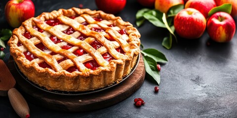 Apple pie food banner