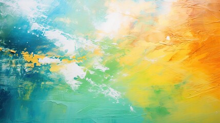 The wall is chaotically painted with different colours of paint, it looks uneven. Colourful wallpaper. Painting on canvas. Artistic texture. Illustration for cover or decor.
