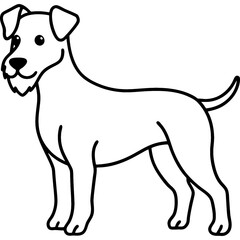 dog black line art vector, Simple bold outline Design vector icon with white background. Pet animal vector 