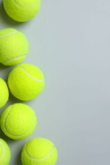 Tennis balls on a gray background
