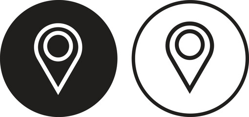 location pin icon symbol line, flat set. social design vector in trendy style isolated on transparent background.