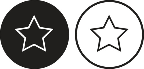 Star like icon symbol line flat set. social design vector in trendy style isolated on transparent background.