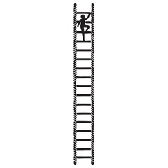 Silhouette of climbing ladder vector graphic perfect for achievements