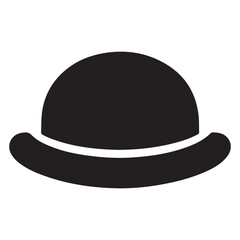 Stylish Black Bowler Hat Vector Illustration for Gentleman's Fashion Icon