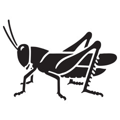 Fototapeta premium Simple Grasshopper Silhouette Vector Illustration Insect for Design