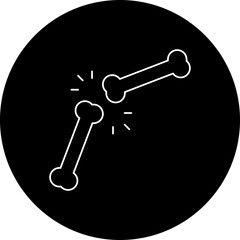 Bone single vector icon illustration