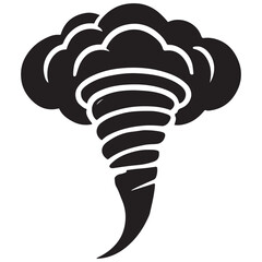 Detailed Tornado Black Silhouette Illustration Weather Disaster Safety Guide