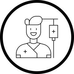 Male Patient single vector icon illustration