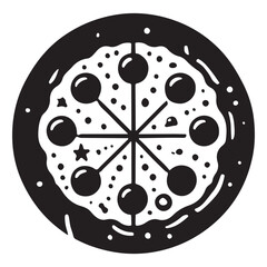 Pepperoni Pizza Slice Vector Illustration Icon Design Round Shape