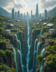 Obraz premium Urban Geothermal Heating – A City Powered by Earth