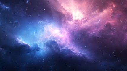 Fototapeta premium Beautiful nebula showing radiant stars and vibrant colors in space