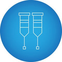 Crutches single vector icon illustration