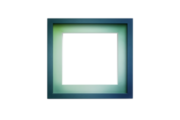 Gradient border or photo frame. Square empty blue and green frame.