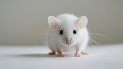 Fototapeta premium Scientific research and experiments conducted on white mice as laboratory subjects