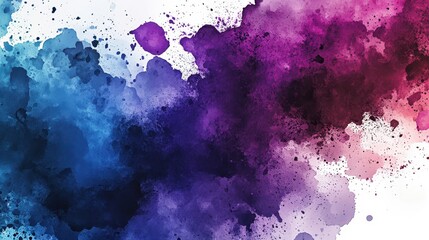 Obraz premium Watercolor dreamscape, blending blue, purple and pink hues on canvas