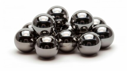 Isolated ball bearing on white background  a clear cutout image for precision engineering