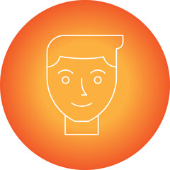 Human Face single vector icon illustration