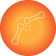 Bone single vector icon illustration