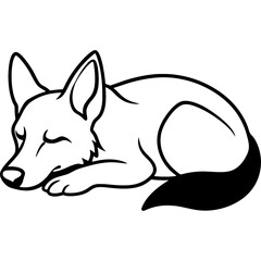 German shepherd dog black line art vector, Simple bold outline Design vector icon with white background. Pet animal vector 