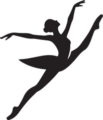 Jumping  Dancer icon silhouette on white  background 01
