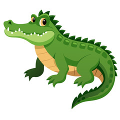 Cartoon alligator with friendly expression - A collection of finance and money-related line icons, including banking, investment, savings, currency, and business symbols for digital use.  

