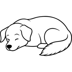 labrador retriever dog black line art vector, Simple bold outline Design vector icon with white background. Pet animal vector 