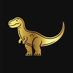 Abstract Gold Dinosaur Silhouette

