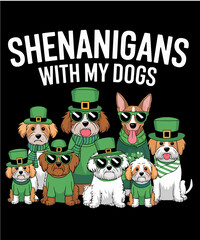 St Patricks Pawtricks Day Dogs Saint Pattys Shamrock