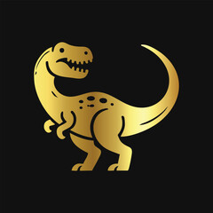 Gold Triceratops Icon Silhouette
