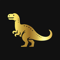 Prehistoric Dinosaur Silhouette in Gold
