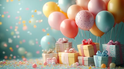 Celebration decoration with colorful balloons high resolution hd background