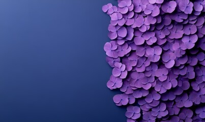Purple Hydrangea Petals on Blue Background - Floral Design
