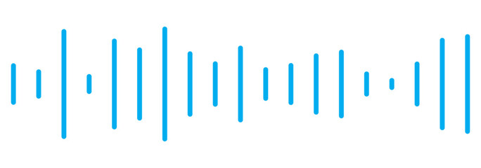 Voice message equalizer. Voice sound line with broken lines isolated on white background. Vortex, sonar wave, soundwave, sunburst, signal signs. Vector graphic illustration